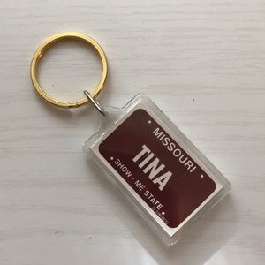 Missouri Keychain with Name Tina